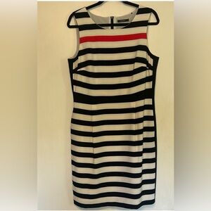 Vintage Esprit Black and White Striped Midi Dress great for Holiday or office